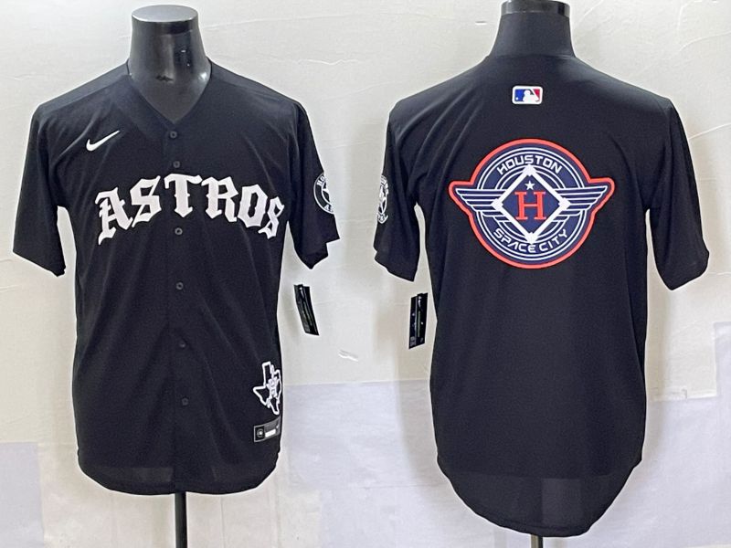 Men 2025 Houston Astros Blank Black Seven generations Joint Name Nike MLB Jersey style 31